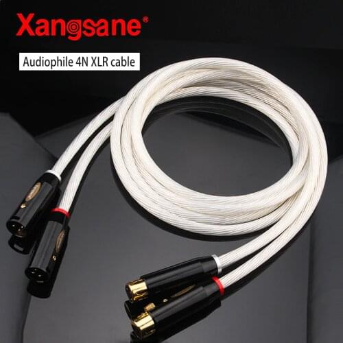 A pair of Xangsane HiFi 5N OFC silver plated Hi-end XLR cable Balance audio connection cable sound balance cable