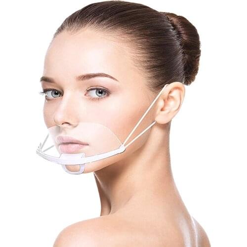 Transparent Smile Mask Catering Waiter Chef Anti-Fog For Food Handlers Commercial Restaurant Hotel Waiter Chef Beauty Salons