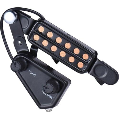 Adjustable Acoustic Guitar Sound Hole Pickup Magnetic Transducer with Tone Volume Controller Audio Cable Guitar Part Accessories