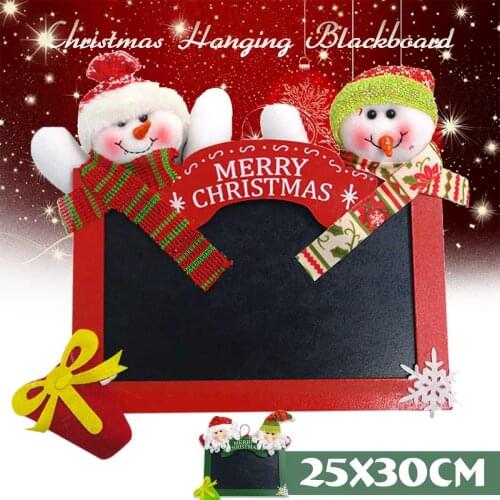 Christmas Hanging Ornaments Wooden Square Blackboard Hanging Tags for DIY Christmas Tree Decoration Gifts Home Door Decoration