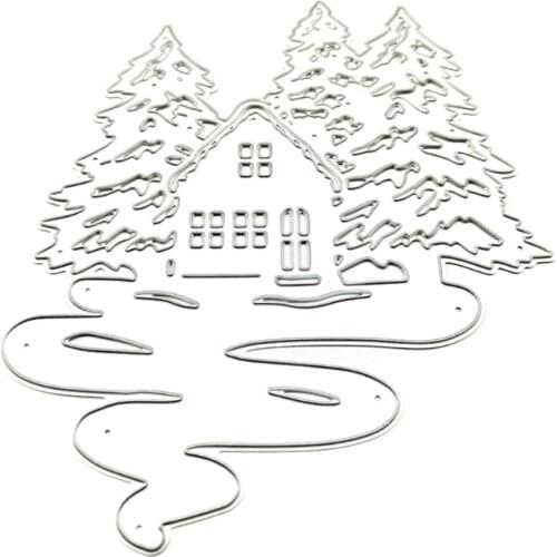 Christmas House Metal Cutting Dies Stencil DIY Scrapbooking Album Paper Card Template Mold Embossing Decoration