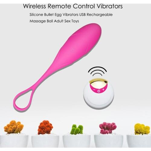 Wireless Remote Control Vibrating Silicone Bullet Egg Vibrators USB Rechargeable Massage Ball Adult Sex Toys 10pcs/lot 001