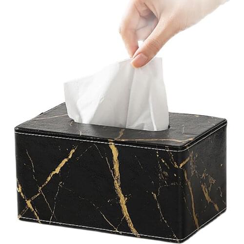 Nordic Marble Tissue Box Kitchen Tissue Holder Paper Towel Dispenser Square Box Cover Napkin Holder Tissues Wipes Case FH024