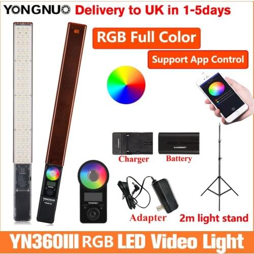 Yongnuo YN360 III YN360III Handheld 3200K-5500K RGB Full Color LED Video Light Touch Adjusting RGB Fill lighting with Remote