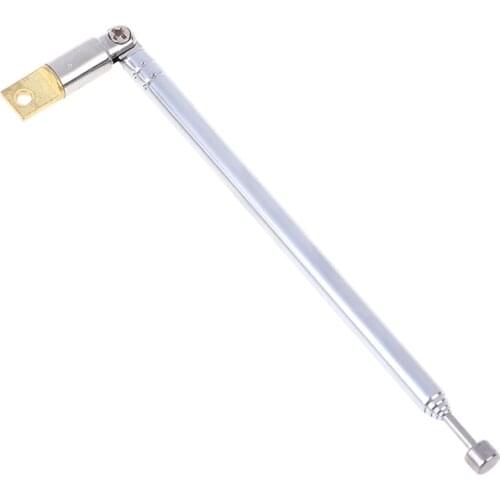 Hot sale 1Pc 37cm 5 Section Telescopic Stainless Steel AM FM Radio Universal Antenna