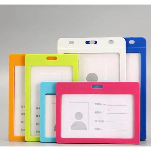 Solid Plastic Name Pass ID Card Holder Business Work Card Badge Holder for Company Factory Staff Workers Hospital Doctors Nurses
