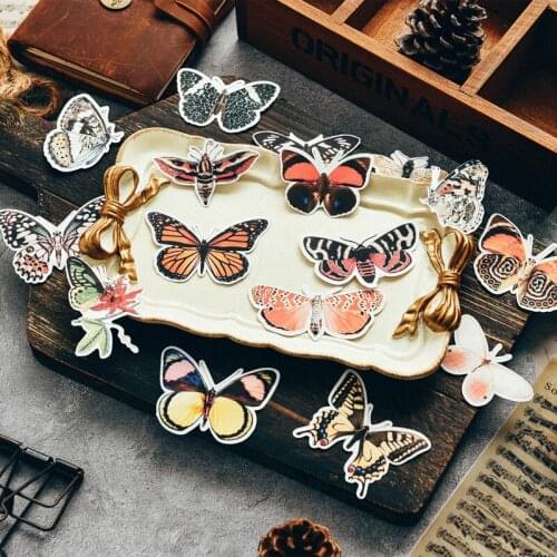 YPP CRAFT Retro Butterflies Vellum Paper Stickers for Scrapbooking DIY Projects/Photo Album/Card Making Crafts