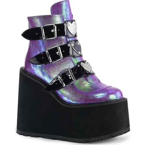 2020 Punk Style Womens Sneakers Lace 10cm Platform Shoes Women Creepers Women Casual Flats