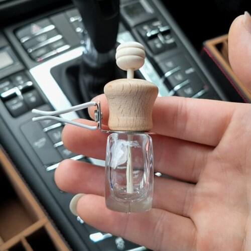 1pc New Air Freshener Car Perfume Clip Fragrance Empty Glass Bottle For Essential