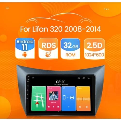 2.5D Screen RDS 2G RAM 32G ROM 2Din Car Radio Android 11 Multimedia Auto radio Bluetooth Stereo For Lifan Smily 320 2008-2014