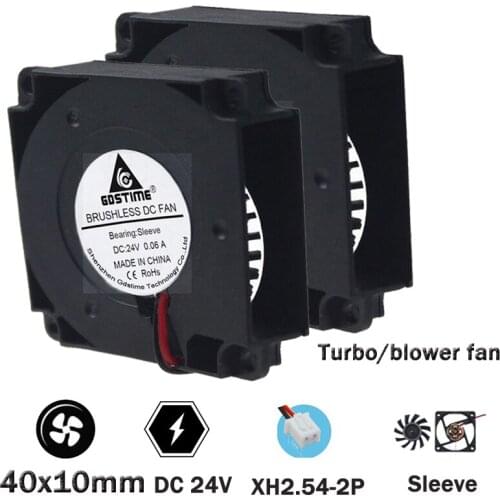 2 pcs Gdstime 1.5inch 40mm 3D Printer Fan 24V 4010 Printer Cooling Fan Accessories Turbo DC Radial Fans 40x40x10mm Cooler fan