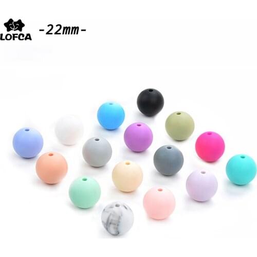 50pcs/lot 22MM Round Loose Round Silicone Teething Beads For Silicone Teething Necklace Silicone Beads Baby Teether BPA Free
