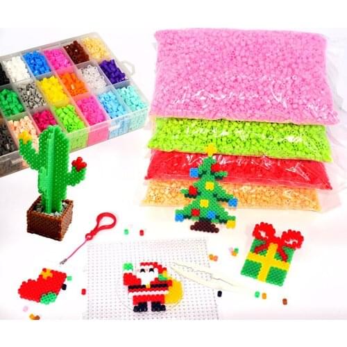 8000Pcs Hama Beads 5mm For Kids jigsaw puzzle Fuse iron Hama Beads 56Colors Fuse Beads DIY 3d Puzzle hama beads kit