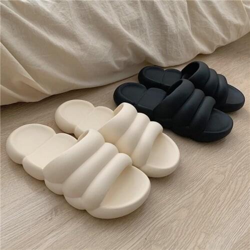 Couples' home slippers mens and womens indoor household fashion thick bottom deodorant antiskid bathroom shower slippers