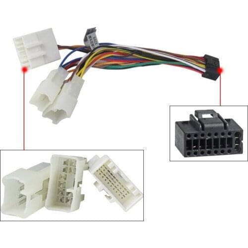 MEKEDE 1Pc 16P Car Head Unit Wire Harness Adapter For Toyota OEM Car Radio Harness With 3-Terminal #AM2771