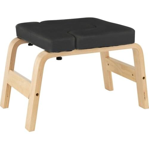 Yoga Headstand Inversion Bench Chair Fitness Training Equipment Home Gym Black Wooden yoga inverted stool chair