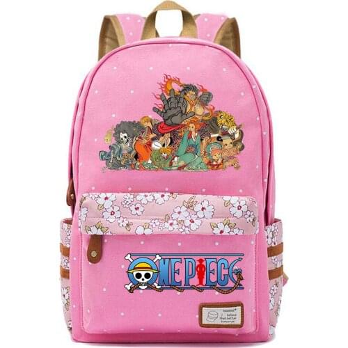 Anime One Piece Teenger Backpack Canvas Schoolbag Packsack Student Casual High Quality Mochila Unisex Travel Laptop Bag