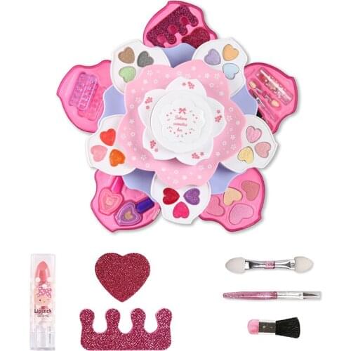 Girl Princess Makeup Toys Sweet Sakura Love Cosmetic Case Fashion Beauty Set Safe Non-toxic Easy To Clean Makeup Kit