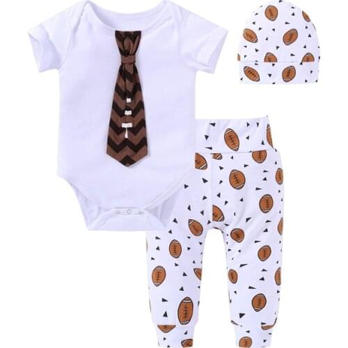 Baby boys Clothes set Newborn infant gentleman Clothes Cotton short sleeve Top +pants +hat 3pcs bab boy clothing set outfits