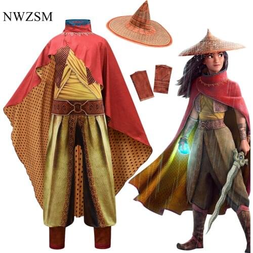 Cosplay Legend 2021 Movie Raya and The Last Dragon Cosplay Costume Raya Fancy Set Childrens Performance Costume