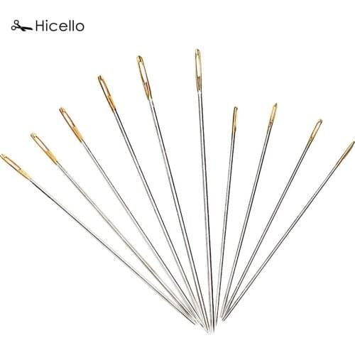 Hicello 10Pcs/Bag Stainless Steel Sewing Needles Golden Head Sewing Pins Set Home DIY Craft Household Sewing Accessories Costura