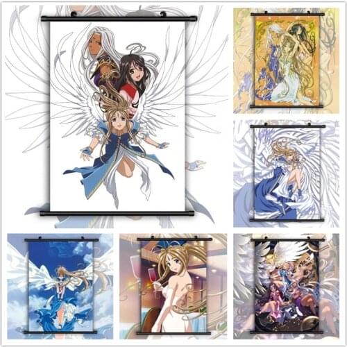 Wall Art Oh My Goddess! Belldandy Skuld Urd Cool Pictures Mural Poster Plastic Scroll Hanging Painting Canvas Print Home Decor