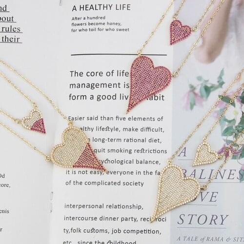 SUNSLL New arrival Luxury and exquisite double heart necklace zircon necklace women wedding pendant fashion jewelry chain gifts