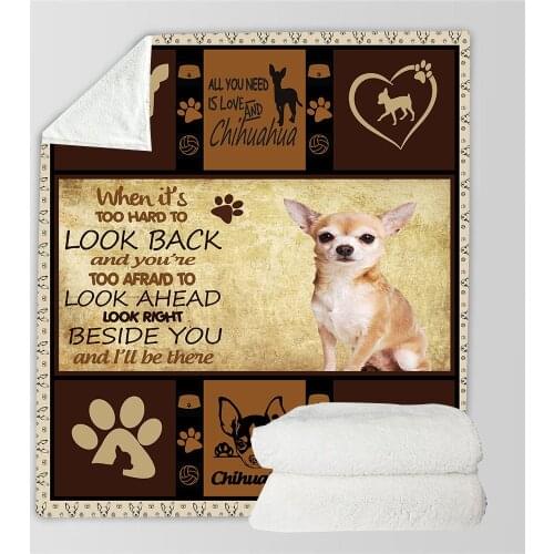 Chihuahua Look Back Sherpa Blanket 3D printed Wearable Blanket Adults/kids Fleece Blanket Drop Shippng