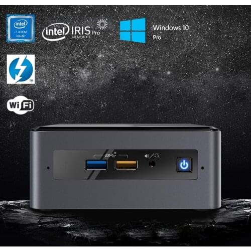 Original Intel NUC8i7BEH Mini PC Quad-Core i7-8559U Upto 4.5GHz Windows 10 Pro WiFi Bluetooth Thunderbolt 3 4k Support 3 Display