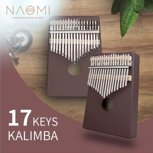 NAOMI Thumb Piano kalimba 17 Keys Solid Wood Body Engraved Keys Musical Instrument Africa Finger Piano Beginner Use