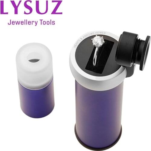 Handheld Two In One Diamond Inscription Loupe 25x Hearts Arrows Viewer Jewelry Magnifier Scope Gemstone Tools