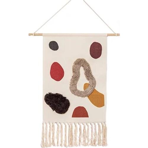 Hand Woven Tassel Tapestry Decoration Nordic Meter Box Hanging Picture Dormitory Transformation Cloth Background Bedroom Hanging