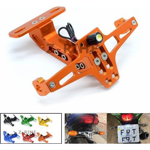 FOR Aluminum Adjustable Angle Motorcycle License Number Plate Frame Holder Bracket Universal For Suzuki GSF650 Bandit 2007 GSF 6