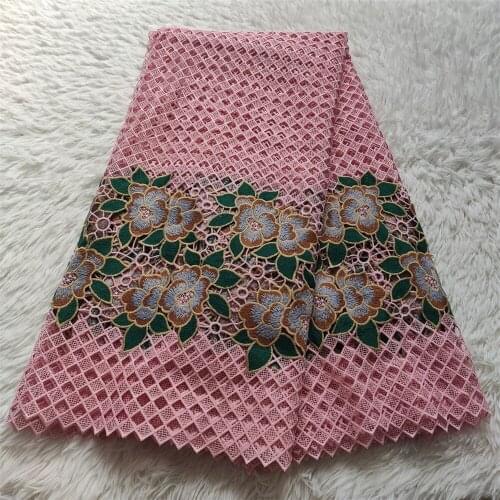 High Quality African Lace Fabric Cord Lace Fabric French Embroidery Guipure Cord Lace Fabric For Wedding Party DP001