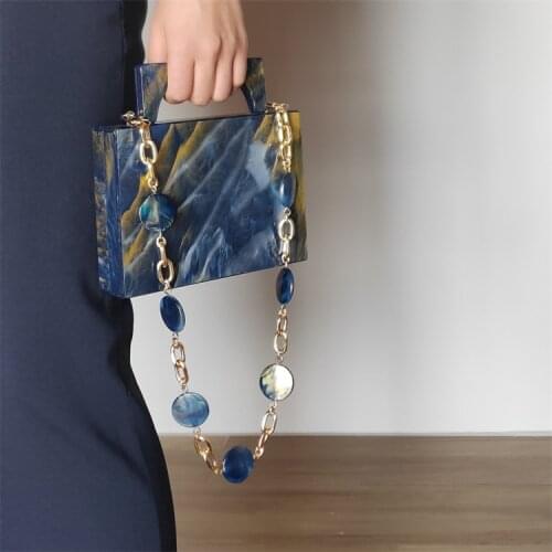 【wander lamar 】fashion design luxurious metal rhinestone evening bags box style evening bags 2021