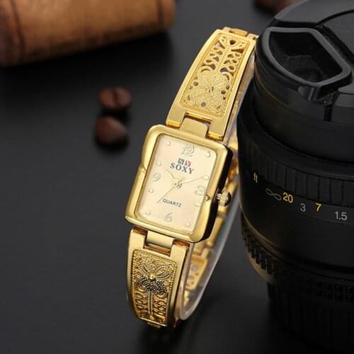 Fashion Creative Design Wild Ladies Bracelet Watch Square Dial Analog Hollow Butterfly Band Women Watch Exquisite Birthday Gifts