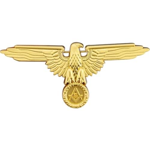 Freemason Eagle Golden Badge Brooch Glory Bronze Patriotic
