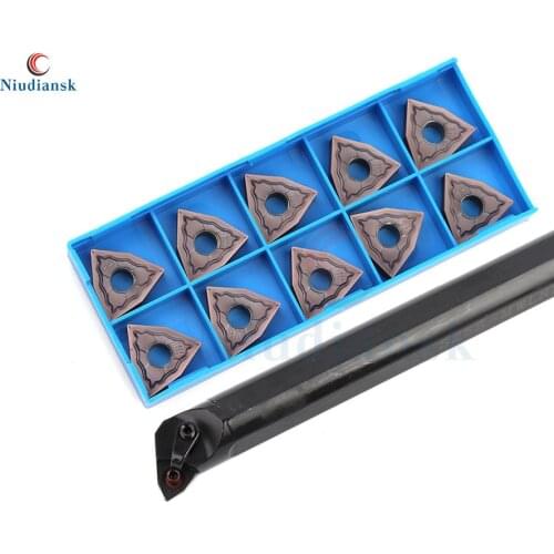 1pc S16Q-MWLNR08 S20R-MWLNR08 S25S-MWLNR08 Internal Turning Tool Holder MWLNL+10pcs WNMG0804 Carbide Inserts CNC Lathe Tool Suit