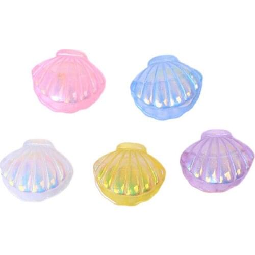 10Pcs Kawaii Cute Color Plated Pearl Shells Flat Back Resin Cabochons Scrapbooking DIY Jewelry Craft Decoration Accessorie