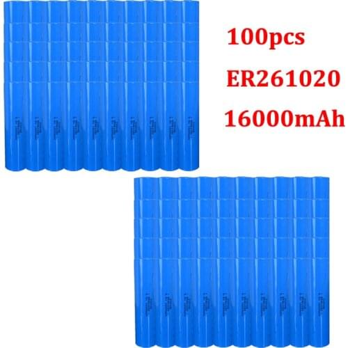 100Pcs 3.6V ER261020 261020 Lithium Battery 16000mAh Li-SOCl2 For memory power medical devices computer support power ER 261020