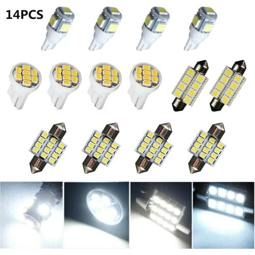 14 Pcs W5W T10 LED Bulbs 31mm 42mm Car Interior Dome Lights Reading Light 194 168 147 152 Auto Parking Lamp Car Signal Lamp