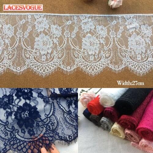 18meters 27cm Eyelash lace ribbon DIY Handmade accessories Garment needlework sewing Dress edge Underwear decoration 373