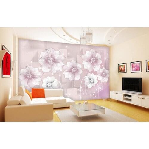 Custom 3D wallpaper, romantic fantasy flowers and squares for the living room bedroom TV background wall vinyl papel de parede