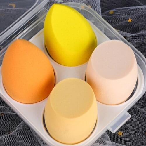 4pcs/Set Egg Shape Waterdrop Foundation Make Up Puff Cosmetic Sponges Blender Sponge Water Drop Shape Makeup Tools
