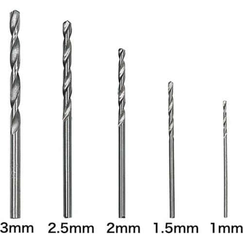 50Pcs 1/1.5/2/2.5/3mm Round Handle HSS Twist Drill Woodworking Drill Bit Set Tool Straight Shank Twist Drill Bit Power Tools