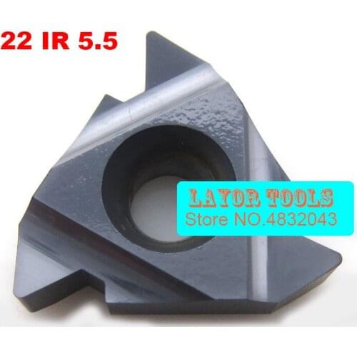 Free shipping 10pcs 22 IR 5.5 ISO Threaded Inserts Indexable Tungsten Carbide Threading Lathe Inserts for Threaded Lathe Holder