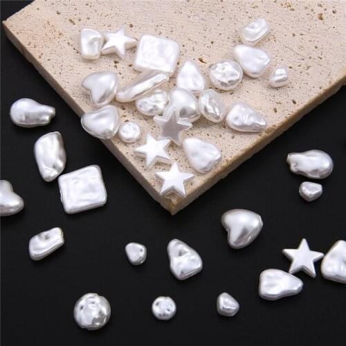5-20Pcs/lot 3-20mm White Irregular ABS Imitation Pearls Beads for Earring Necklace Bracelet DIY Jewelry Making Accessories