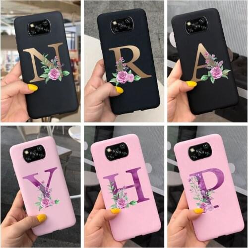 For Xiaomi Poco X3 Pro Phone Case Letters A to Z Abbreviated Name Back Cover For Xiomi Poco x3 pocox3 Pro 6.67" Case Bumper Capa