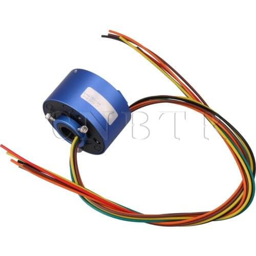 CNBTR 6 Wires 380V 10A 12.7MM Hole Dia Blue Metal Plastic Via Hole Capsule Slip Ring for Electronic Equipment