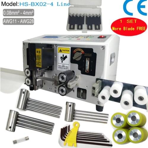 HS-BX02-4Line Electric Cooper Wire Stripping Machine Cable Cutting Stripping to 4mm2 with 1SET Extra Blade